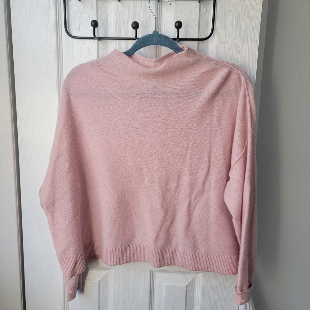 Pilcro Soft Pink Cowl Neck Cashmere Sweater